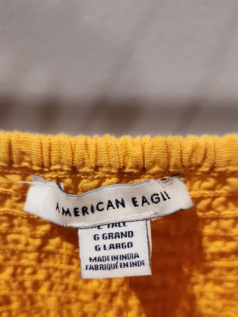 NWT American Eagle Outfitters Gold Linen Smocked Dress Sz L Tall - Picture 7 of 10